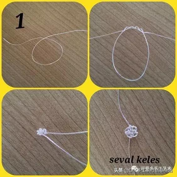 只是用针穿上了线不断绕圈打结,做出来的仿真花竟然比钩的还好看
