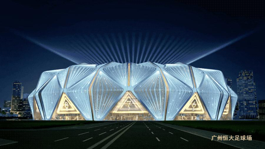 广州恒大足球场灯光图,广州恒大足球场最新消息
