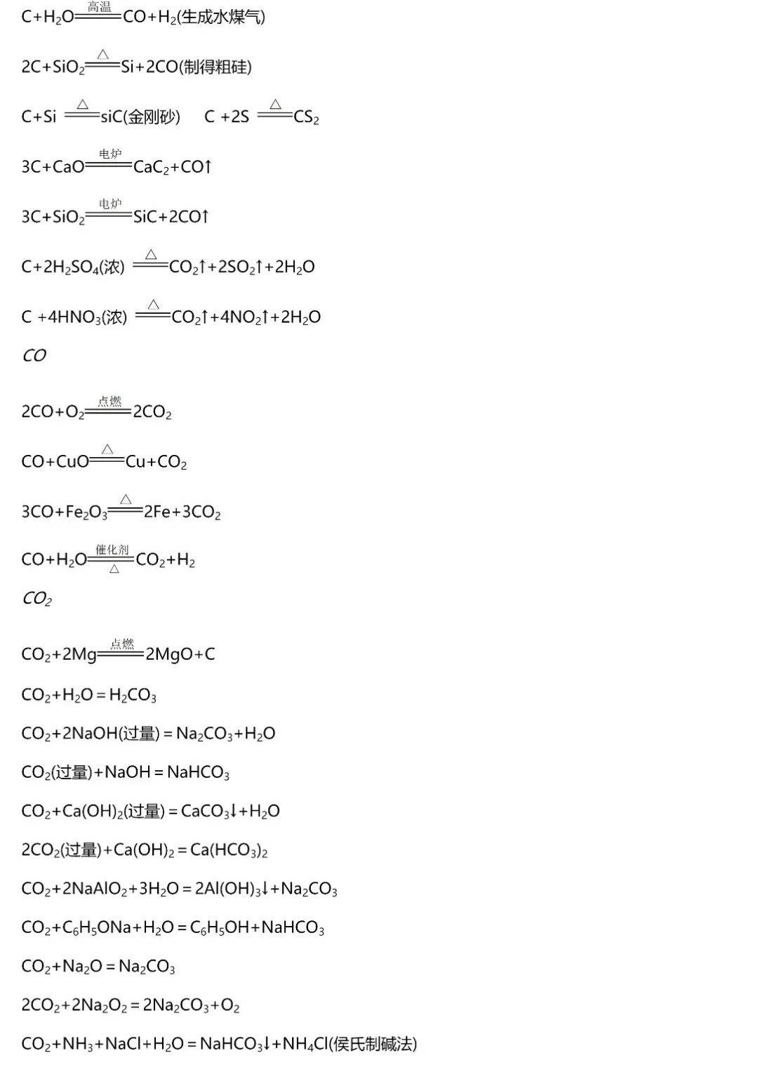 高中化学氯气方程式总结,高中化学所有方程式大全