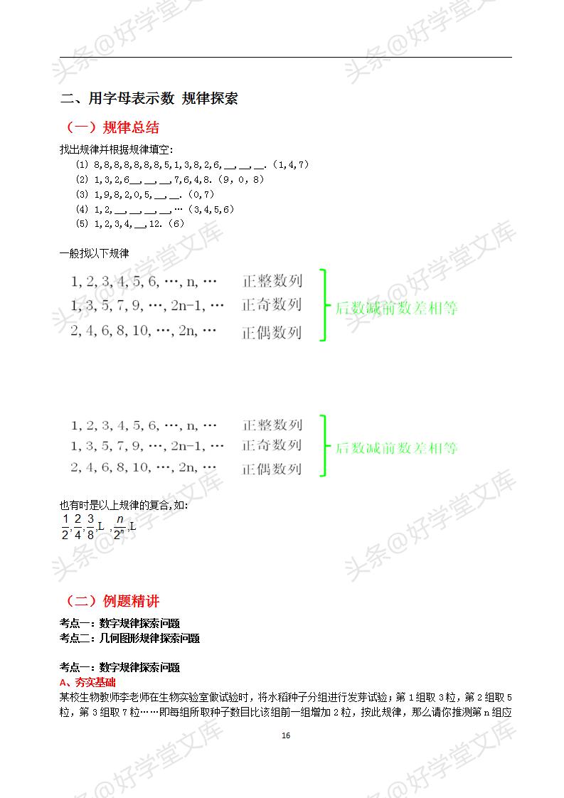 初中数学提分专题复习,初一数学提分宝典资料
