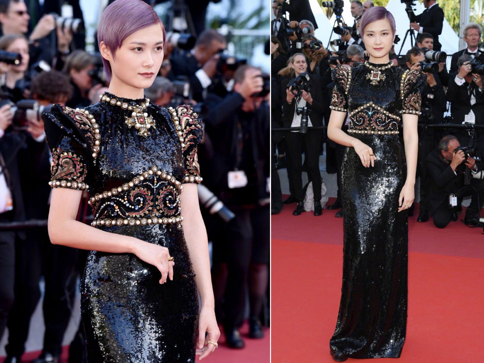 李宇春获时尚独宠,李宇春戛纳红毯gucci