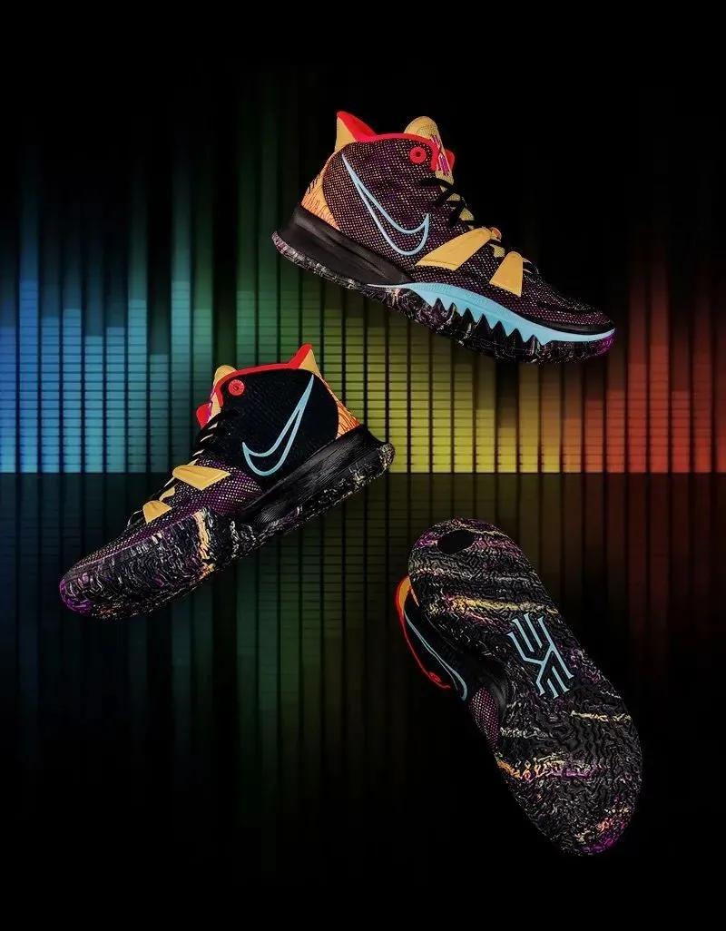 nba欧文7黑白上脚,欧文上脚欧文7全部配色全身照