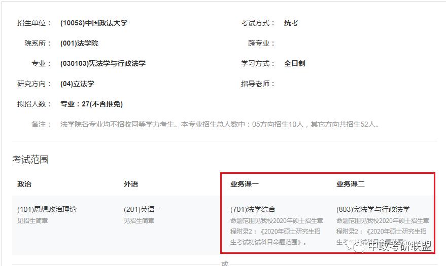 中国政法大学考研院校专业解析——宪法与行政法学