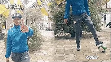 足球花式教学彩虹过人,花式足球贾尼尔起球教学