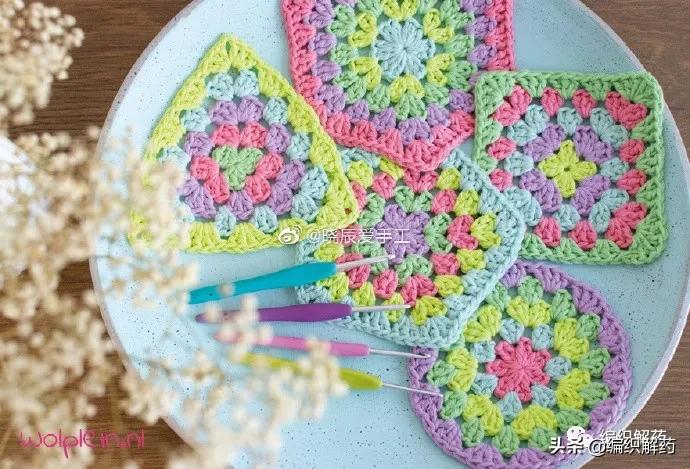 精美钩针蕾丝花片图解一定要收藏,长方形蕾丝钩针花片连接桌布图解