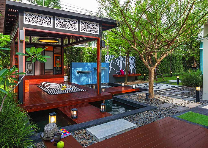 庭院景观亭子布局,10个带有凉亭的庭院设计实景图