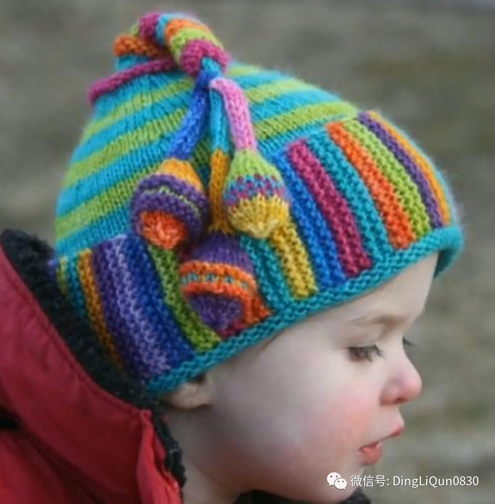 拼色帽子花样钩织教程冰丝线,双色线搭配的帽子钩织教程