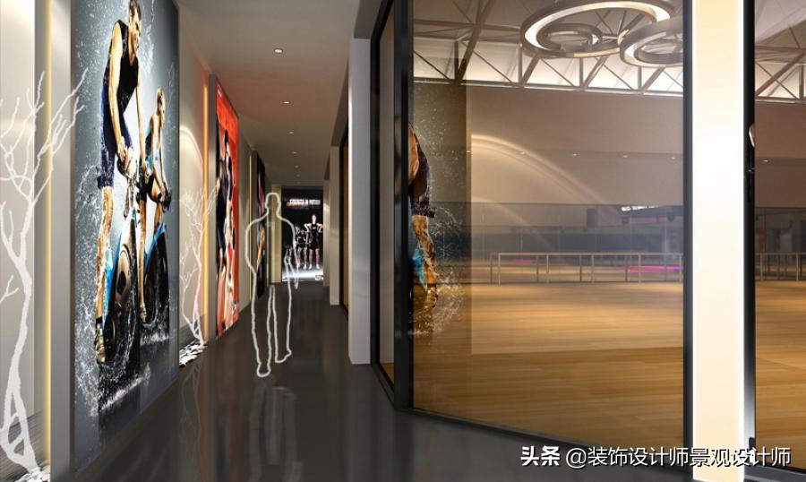 公司健身房设计效果图,书房健身房二合一设计效果图