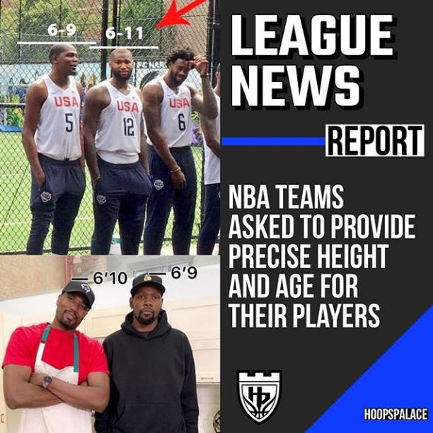 nba球员身高标准,杜兰特官方身高和位置