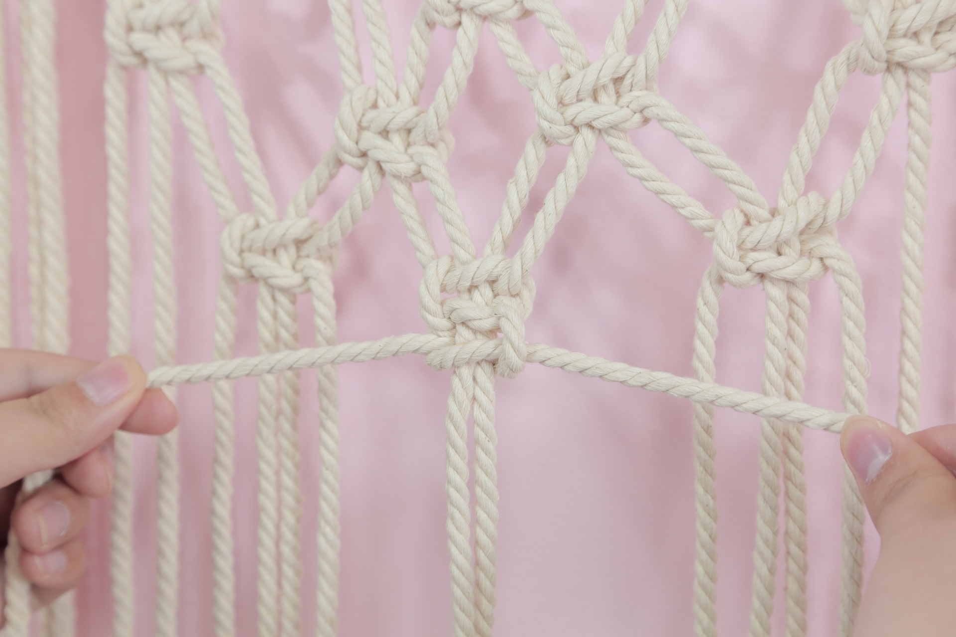 挂毯流苏编织绳教程,棉绳挂毯教程简单版