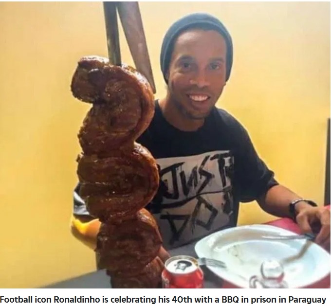 小罗监狱金囚奖真的假的,囚王小罗在巴拉圭监狱玩球