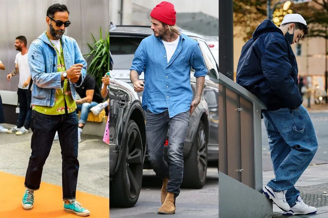 运动鞋牛仔裤和什么上衣搭配男生,牛仔裤运动鞋搭配毛呢大衣