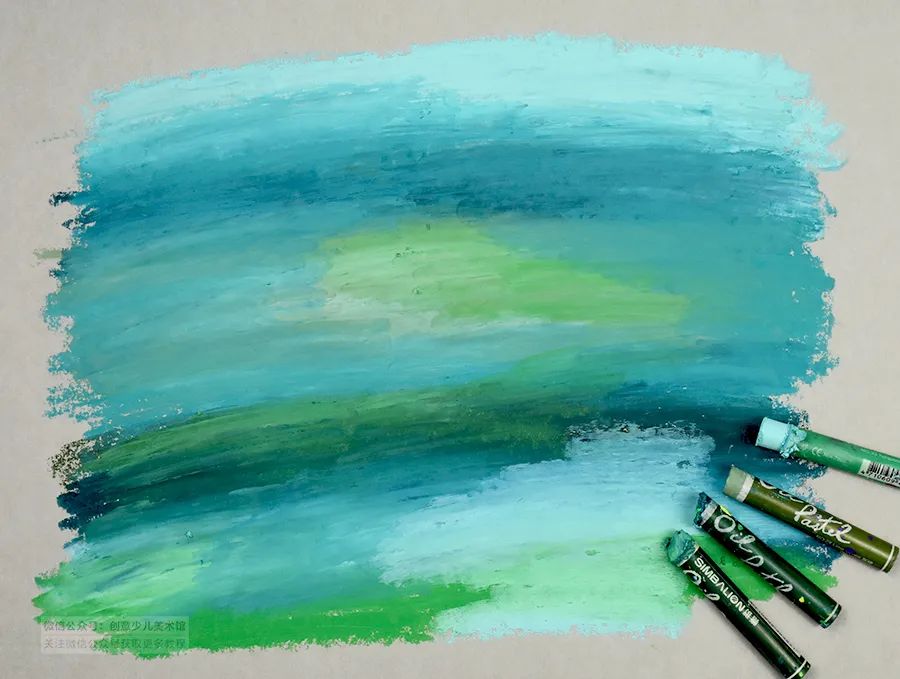 卡纸拼贴画小蛇,儿童画教程创意植物