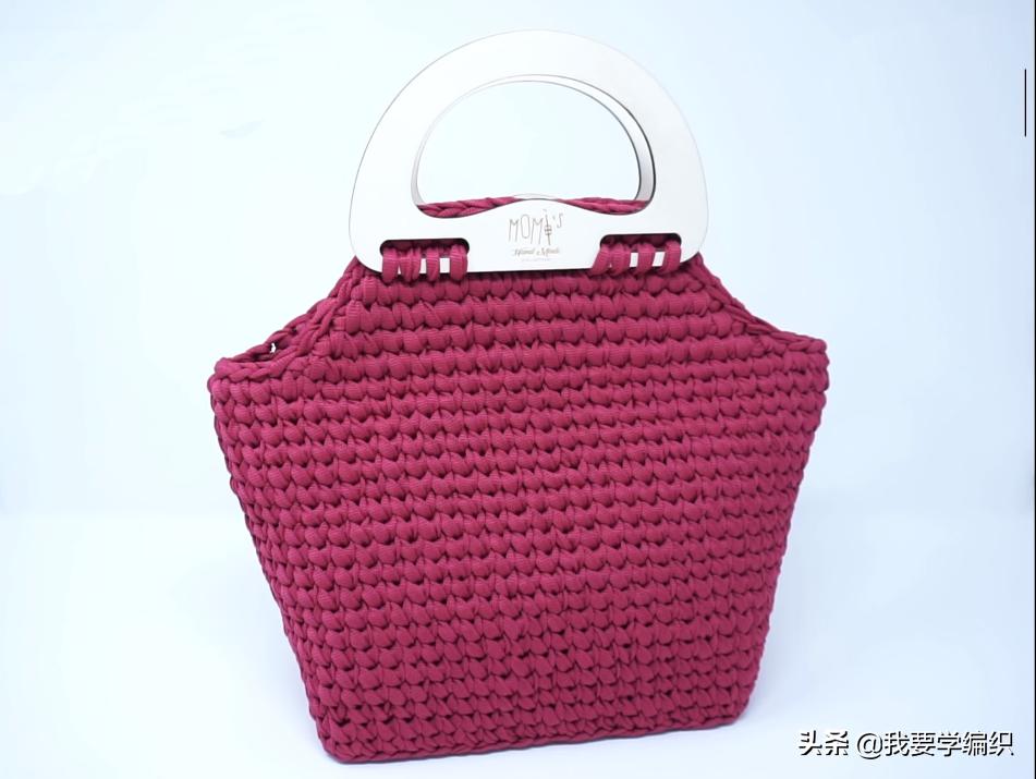 简单大方钩编单肩包图解,简单勾织小包包方法