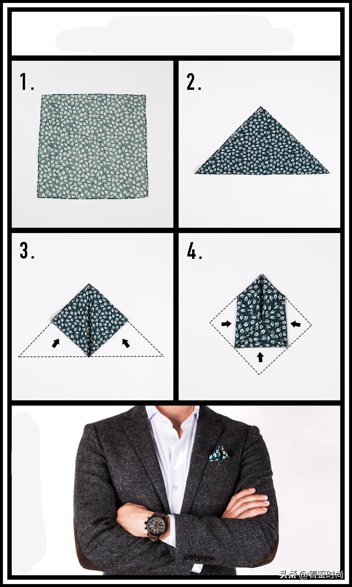 男士口袋方巾,男士小方巾怎么系简单好看