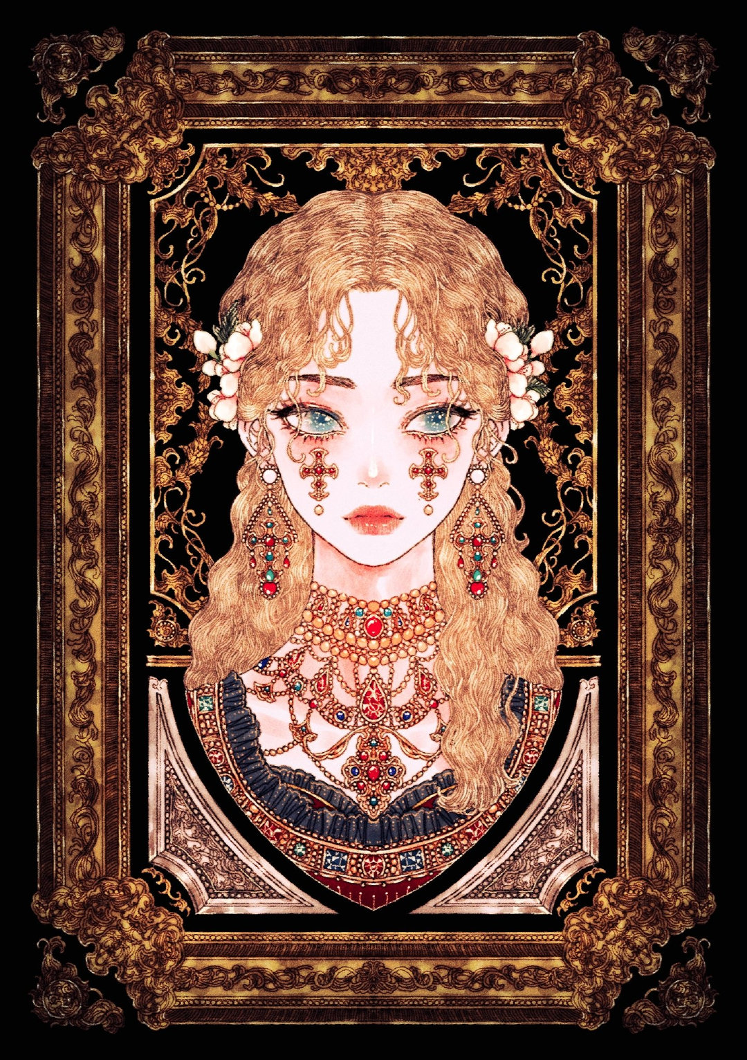 欧美著名插画师人物插画作品,韩国插画师华丽复古风作品