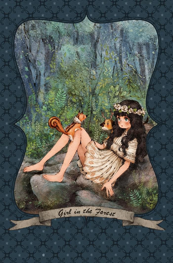 韩国插画师森林女孩日记图文,水彩插画森林女孩日记