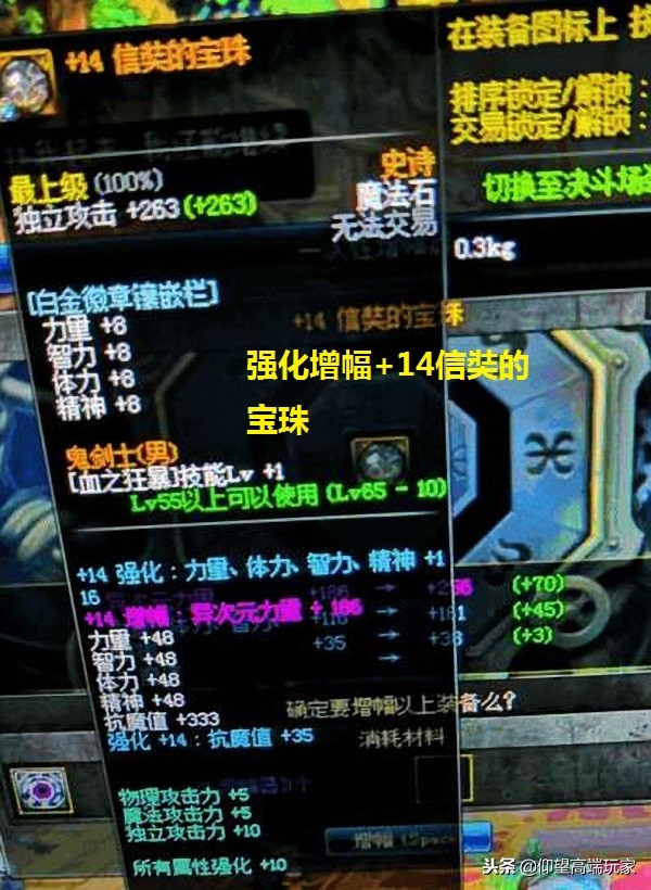 DNF：玩家仓库翻到过气装备，找宝哥帮忙强化，上14玩到关服