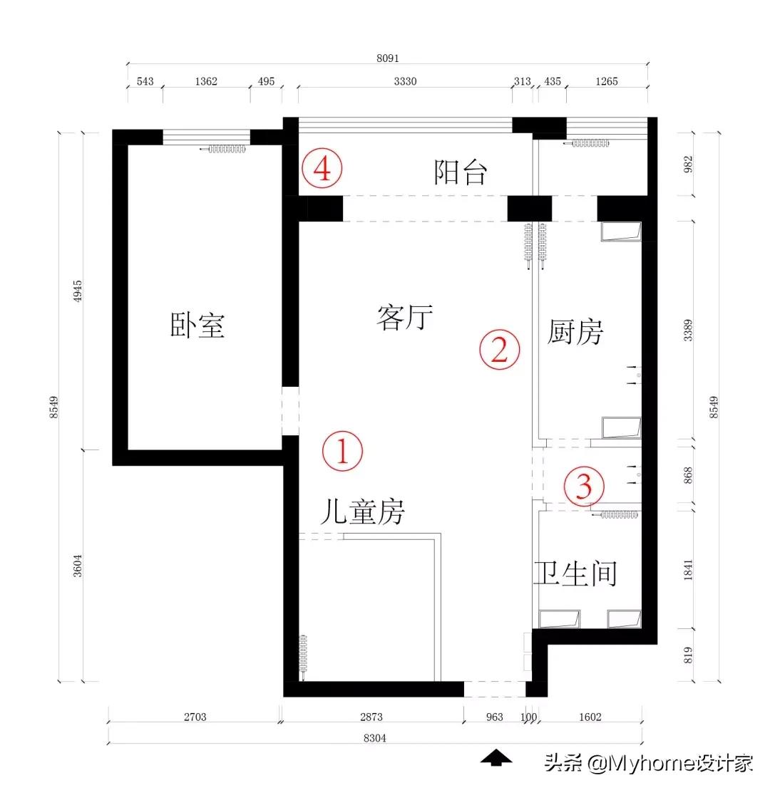 善用畸零地，北京68㎡扩容两房，猫柱让主子也疯狂！