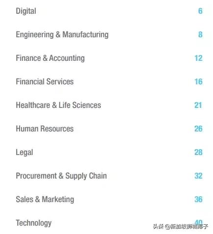 新加坡十大薪资较高的行业,新加坡职位收入前十