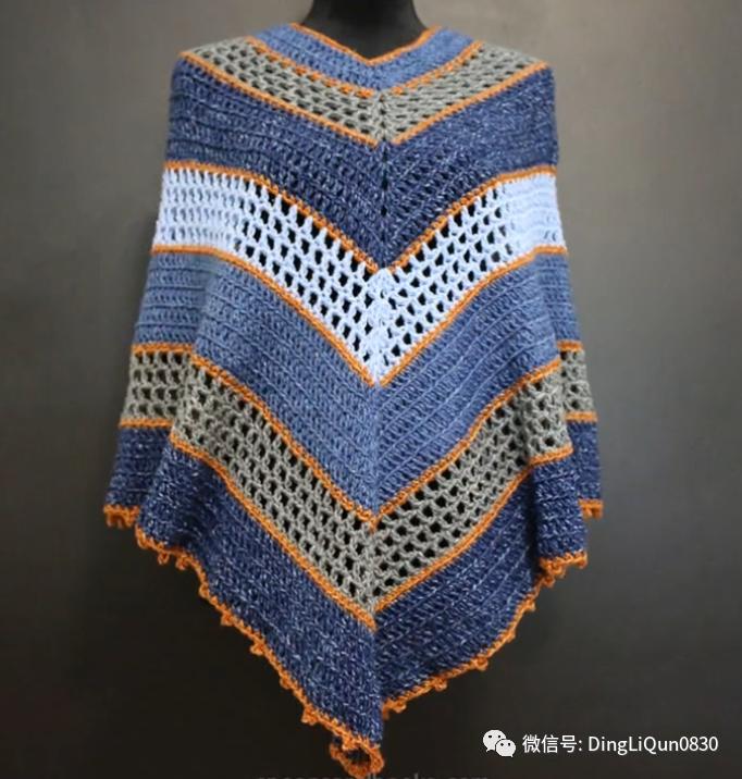 斗篷披肩钩花图样,针织披肩花样图片大全