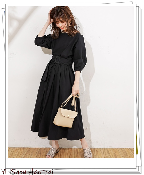 夏季黑色连衣裙穿搭图片大全,时尚穿搭黑色连衣裙时尚又修身
