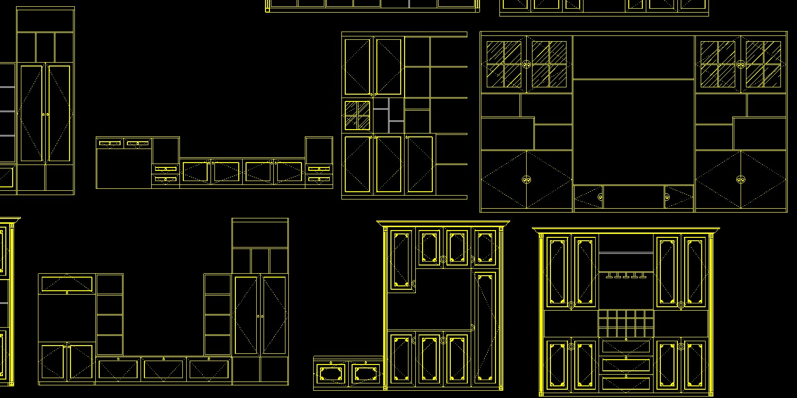 全屋定制家具衣柜橱柜cad画图,全屋定制柜子cad设计