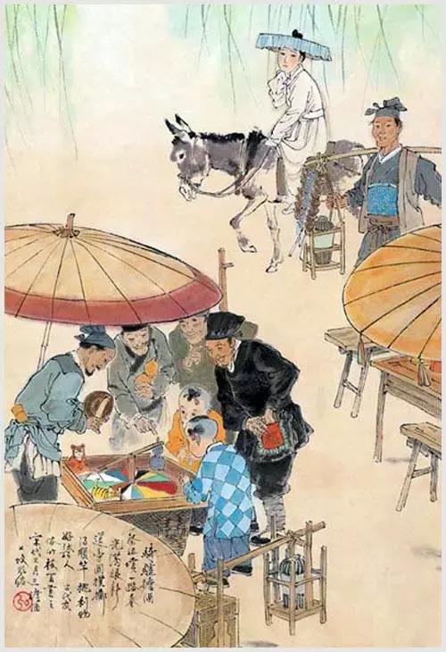 100首诗词100张风俗图太美了,100幅中国古风俗画