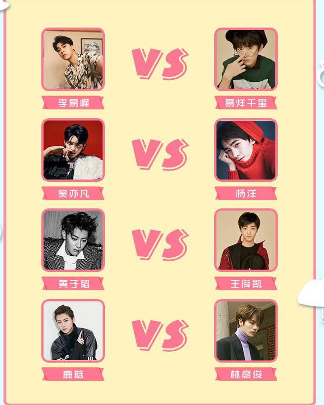 黄子韬对比男明星,鹿晗杨洋黄子韬