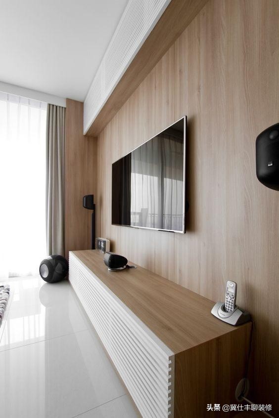 电视背景墙和隐形门设计有立体感,立体感电视背景墙