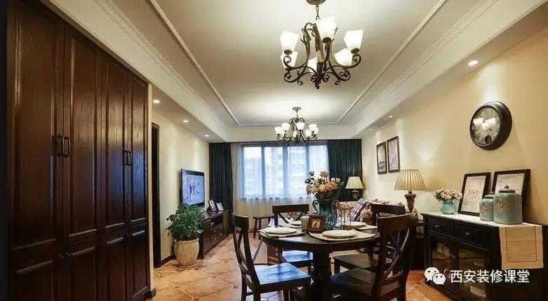 130平三室一厅美式衣帽间,美式带衣帽间的卧室套房