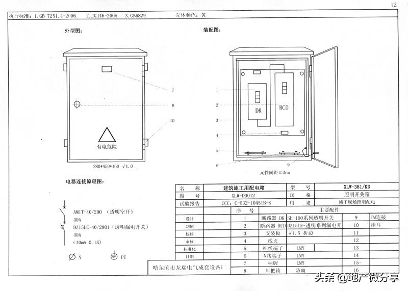 临时用电示意图及配电箱布置图,临时用电二级配电箱标准配置图纸