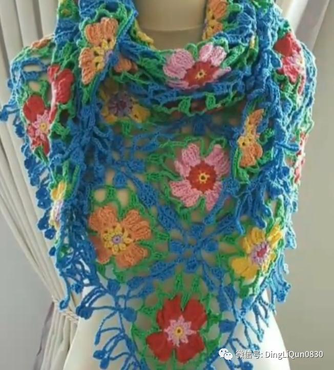 针织披肩作品,披肩花式围巾编织教程