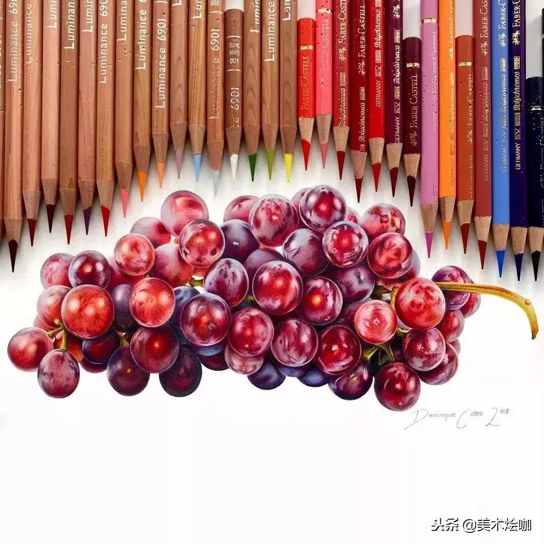 彩铅画教程超写实零基础入门,超写实彩铅画高清大图水果组合