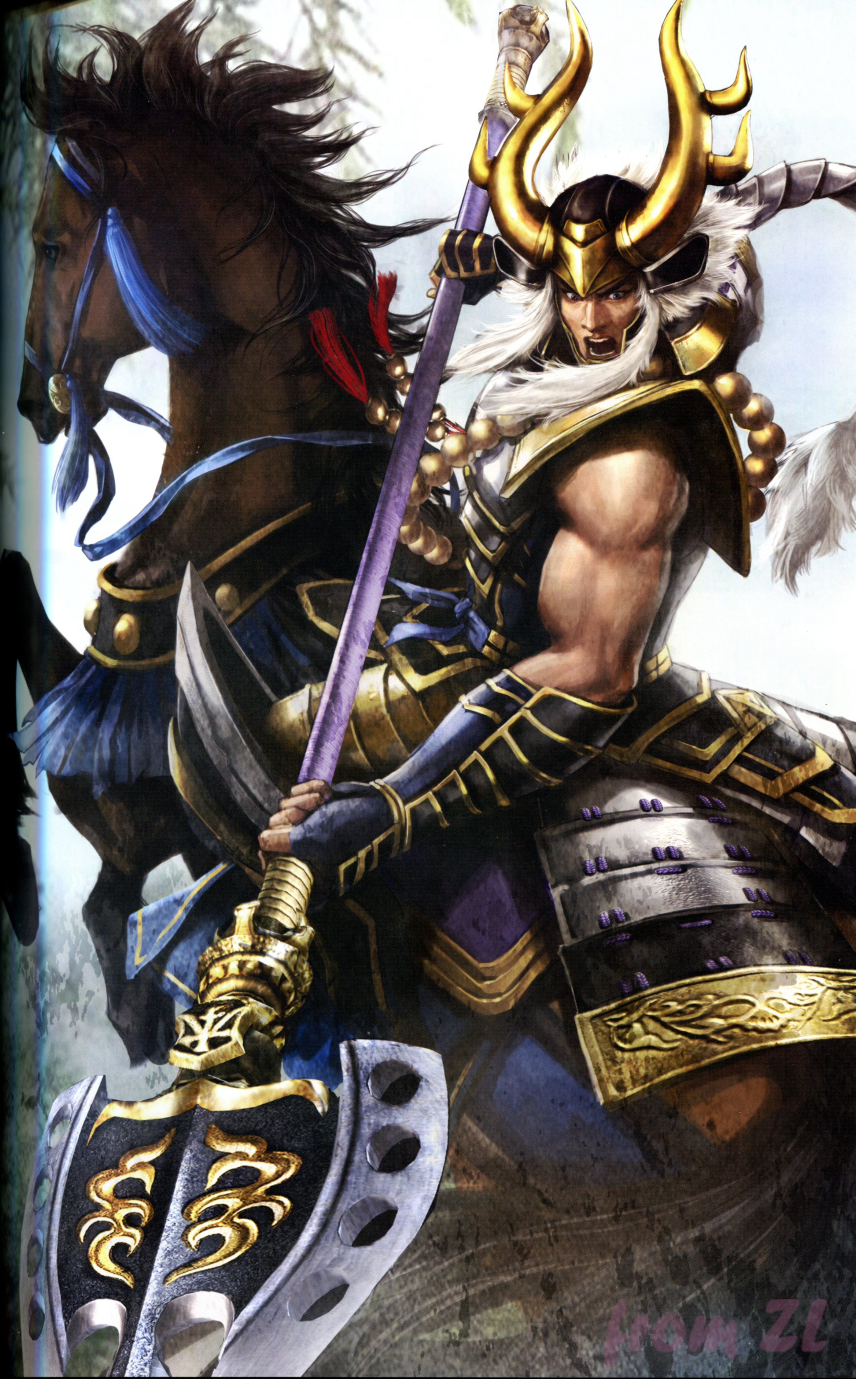 战国无双4设定角色原画集，神无双极意55名武将CG插画壁纸欣赏