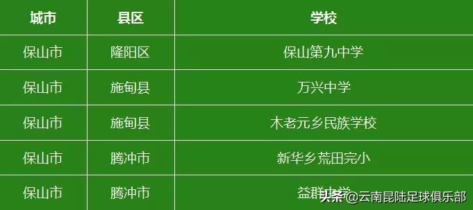 全国首批青少年足球特色学校,云南2019年全国足球特色学校