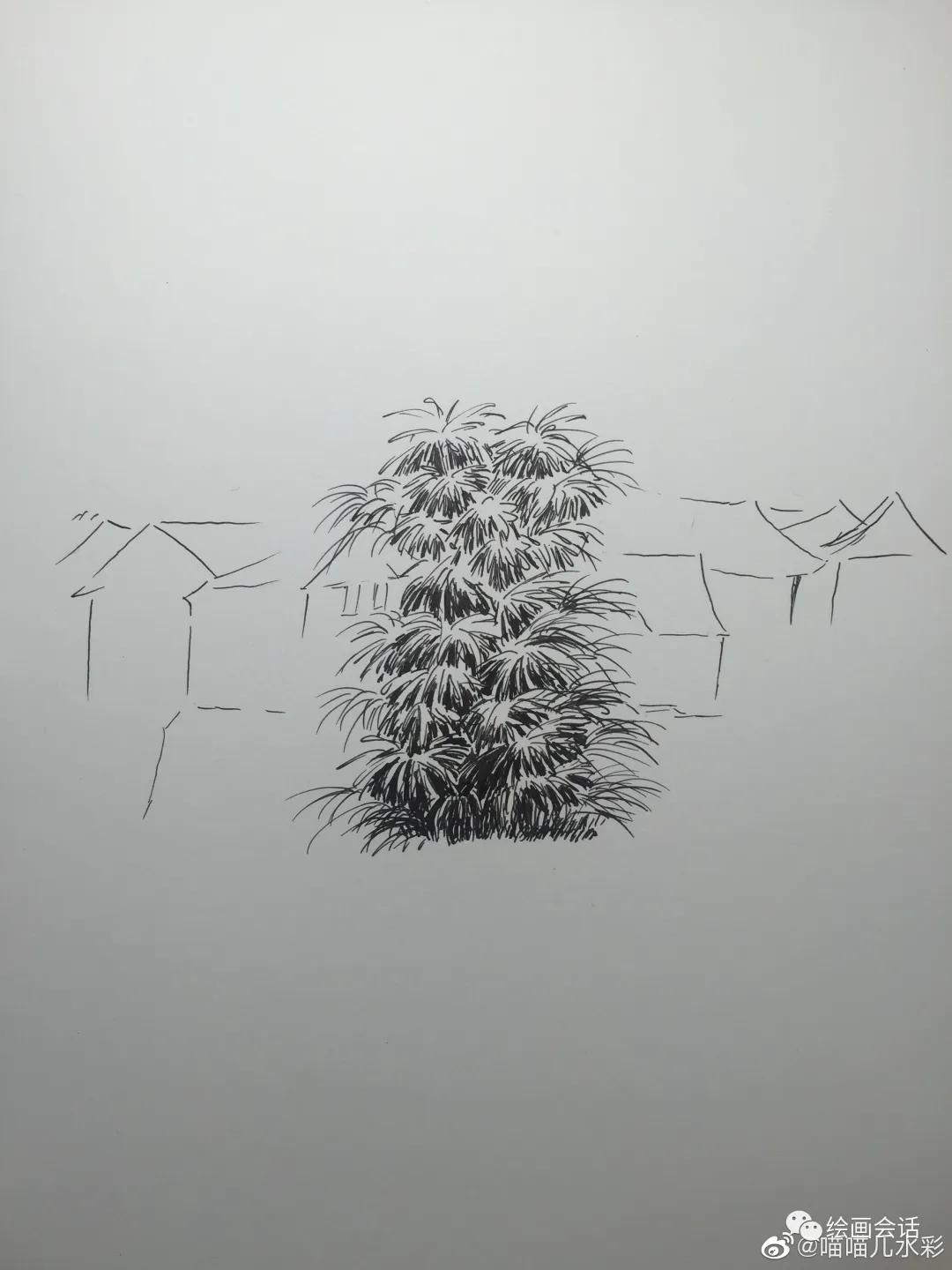 吴冠中钢笔风景速写,黄劲勇钢笔风景速写