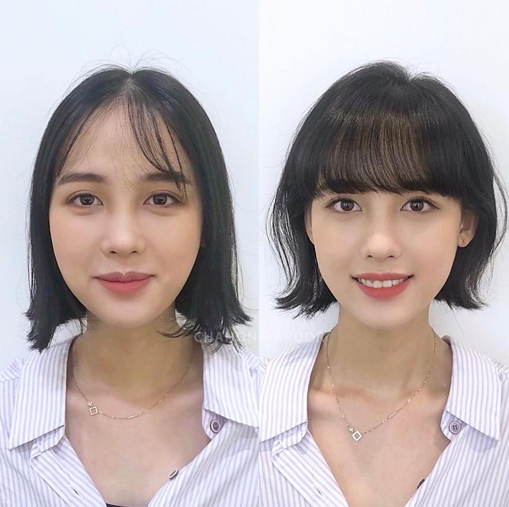 发型微整前后,发型微定型