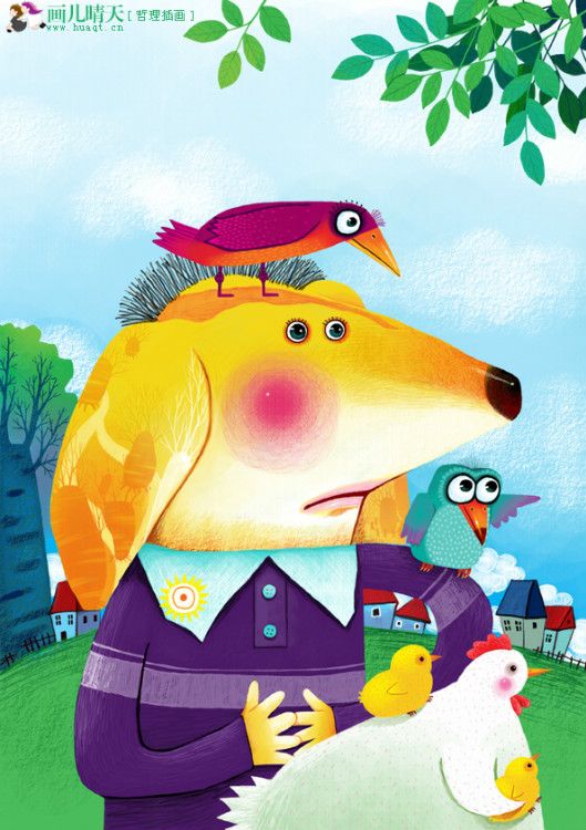 唯美插画壁纸动物,简单又漂亮的动物插画