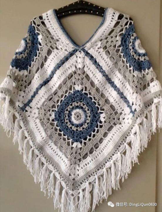 斗篷披肩钩花图样,针织披肩花样图片大全