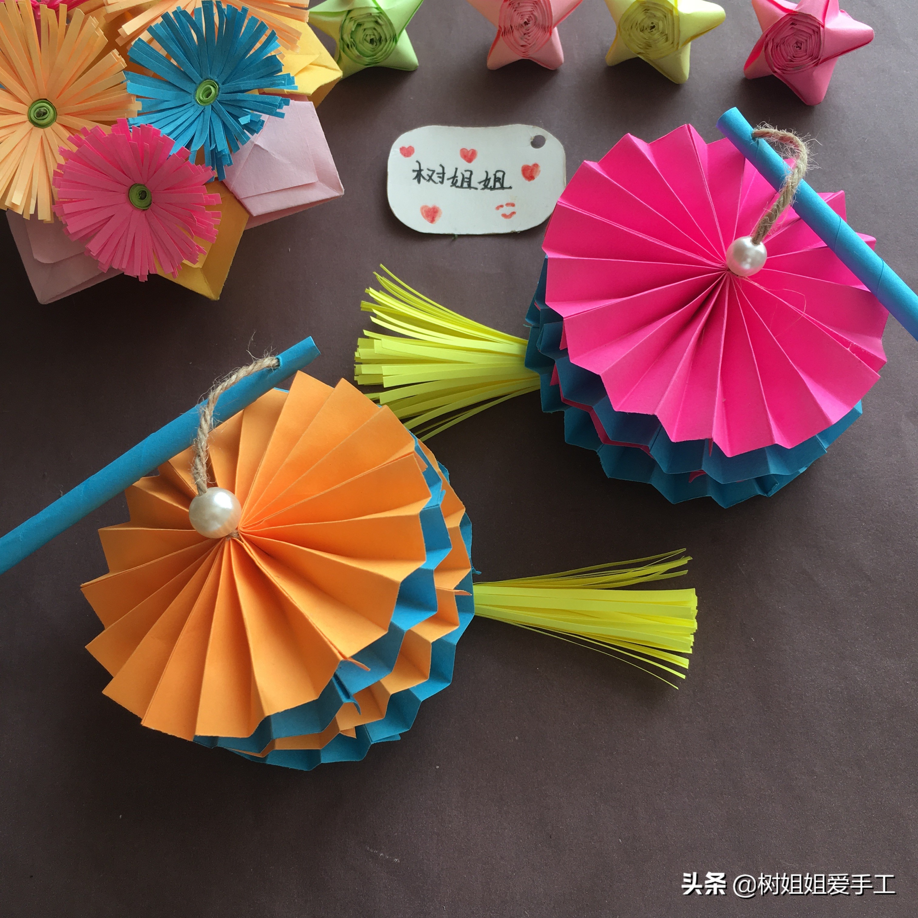 折纸灯笼上的装饰品,春节折纸挂件灯笼