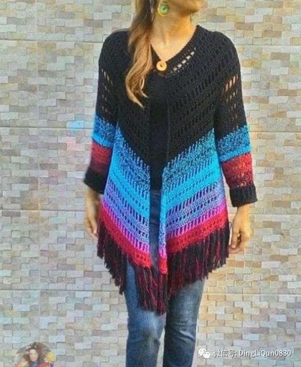 斗篷披肩钩花图样,针织披肩花样图片大全