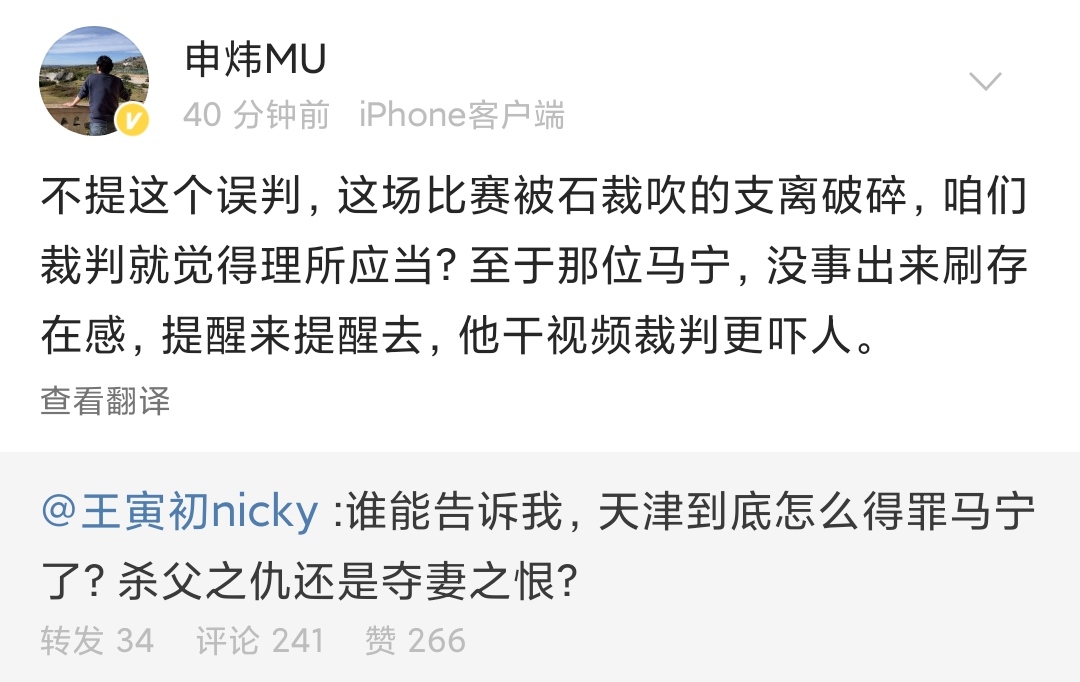 var黄牌变红牌马宁,马宁对天津泰达的评价