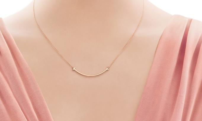 tiffany经典款黄钻项链,tiffany项链笑脸最火尺寸