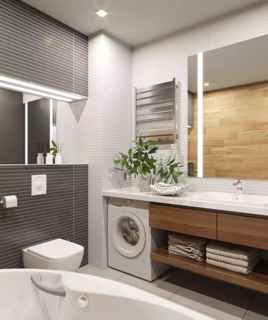 1.5x2.3米卫生间放洗衣机干湿分离,卫生间太小洗衣机怎么放置更合理