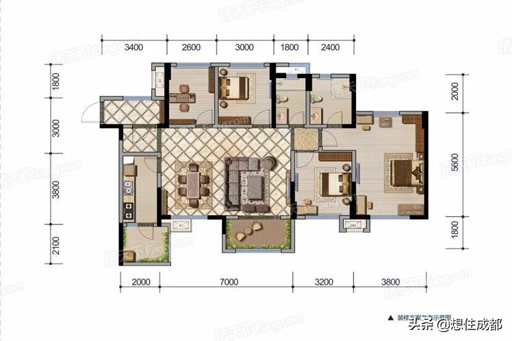 地铁大三房现房,三条地铁环绕的现房