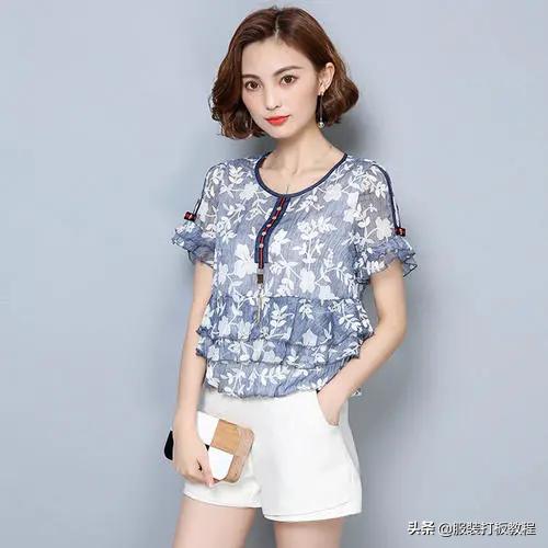 女士雪纺上衣的裁剪教程,长雪纺外套披风裁剪图纸