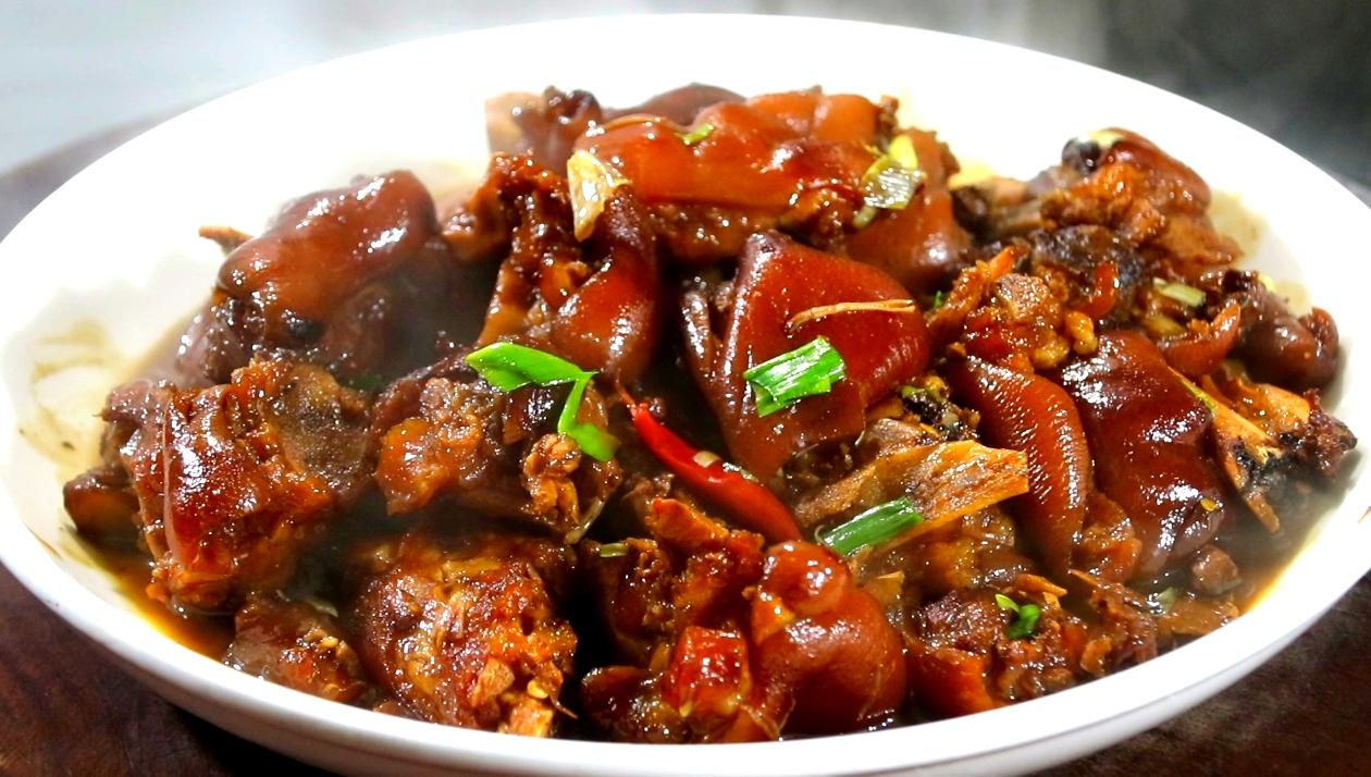 猪脚最好吃的做法焖猪脚粤菜,猪脚最好吃的做法香辣