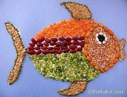 儿童手工五谷杂粮拼画,手工拼贴画教程简单又漂亮