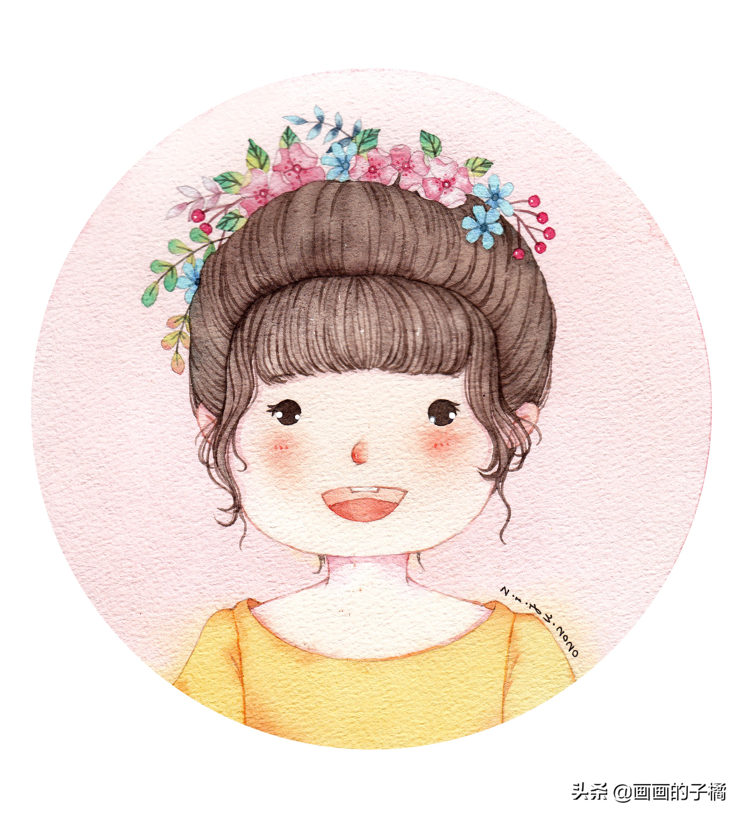 高清唯美手绘头像水彩,水彩画头像画法技巧